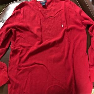 Polo red long sleeve thermal